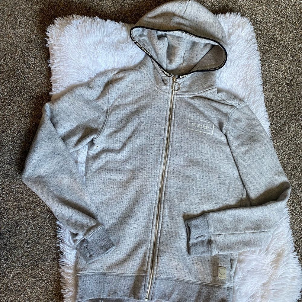 Scotch & Soda Sweat Jacket Indigo Lamplight Full Zip Hooded Gray Women’s Small‎
